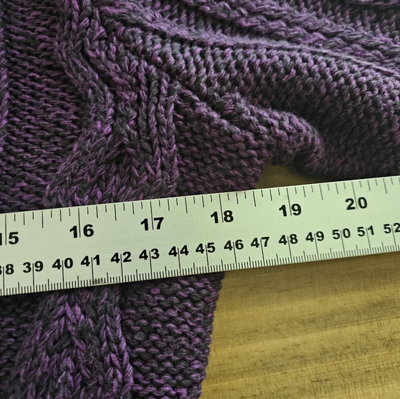 J.Jill Cable Knit Chunky Cotton Sweater Thick Whimsigoth Goth Halloween M Long - Picture 6 of 7